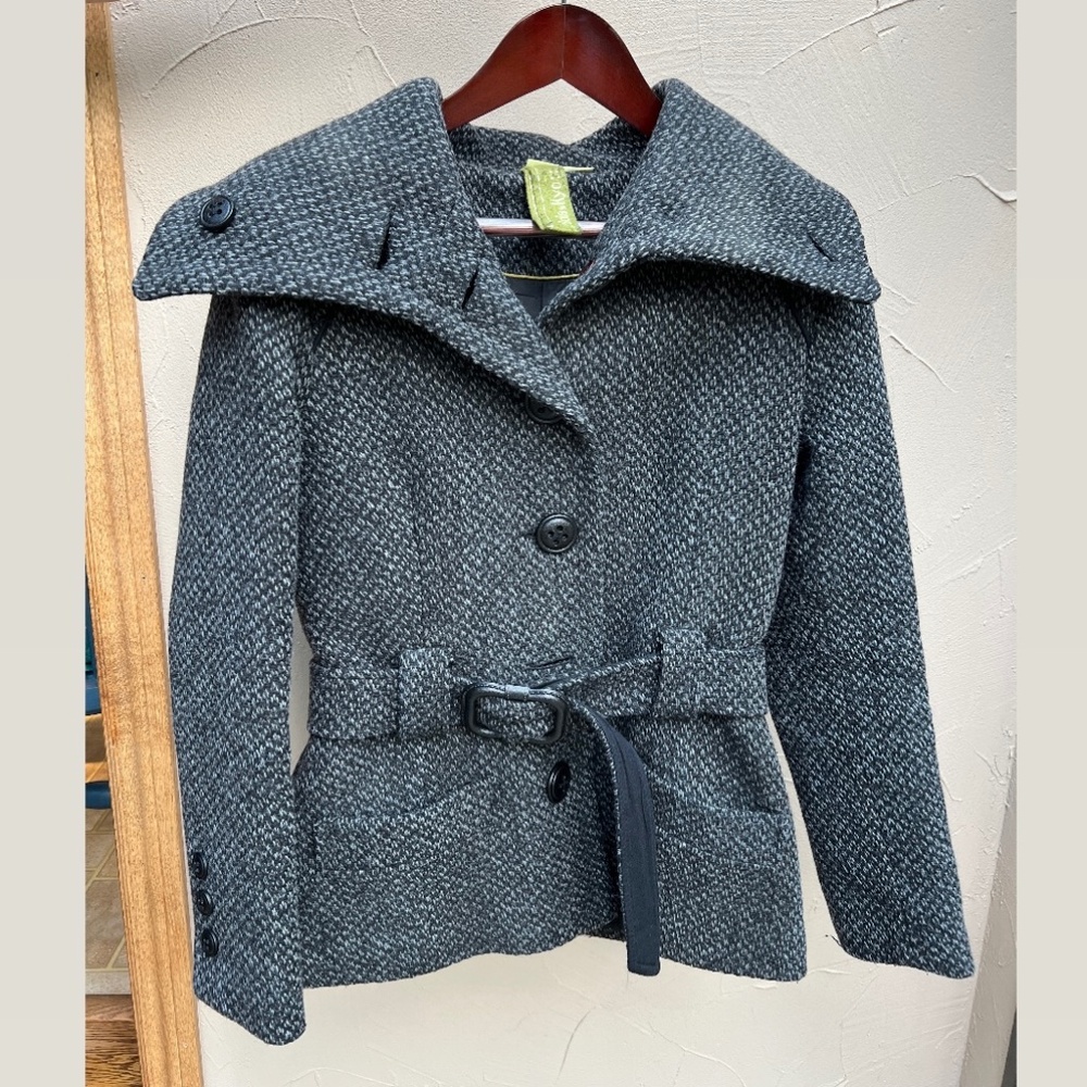 Soia & Kyo Grey Tweed Pea Coat